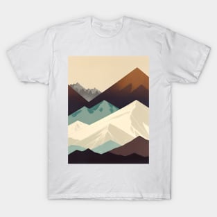 Retro Mid Century Modern Minimalist Neutral Scandinavian Art Mountain T-Shirt